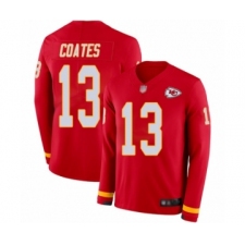 Youth Kansas City Chiefs #13 Sammie Coates Limited Red Therma Long Sleeve Football Jersey