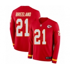 Youth Kansas City Chiefs #21 Bashaud Breeland Limited Red Therma Long Sleeve Football Jersey