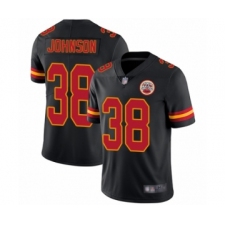 Men's Kansas City Chiefs #38 Dontae Johnson Limited Black Rush Vapor Untouchable Football Jersey