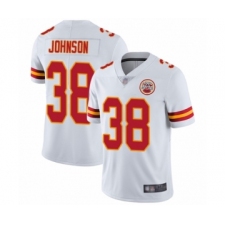 Men's Kansas City Chiefs #38 Dontae Johnson White Vapor Untouchable Limited Player Football Jersey