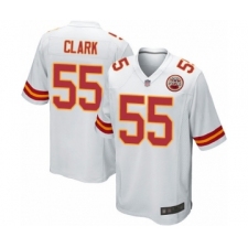 Men's Kansas City Chiefs #55 Frank Clark Game White Football Jersey