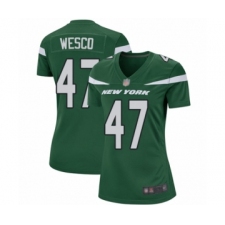 Women's New York Jets #47 Trevon Wesco Game Green Team Color Football Jersey