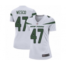 Women's New York Jets #47 Trevon Wesco Game White Football Jersey