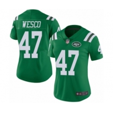 Women's New York Jets #47 Trevon Wesco Limited Green Rush Vapor Untouchable Football Jersey