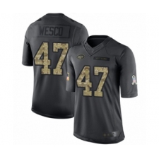 Youth New York Jets #47 Trevon Wesco Limited Black 2016 Salute to Service Football Jersey