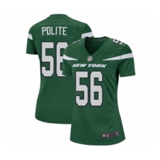 Women's New York Jets #56 Jachai Polite Game Green Team Color Football Jersey