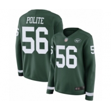 Women's New York Jets #56 Jachai Polite Limited Green Therma Long Sleeve Football Jersey