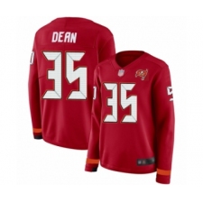 Women's Tampa Bay Buccaneers #35 Jamel Dean Limited Red Therma Long Sleeve Football Jersey