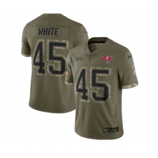 Men's Tampa Bay Buccaneers #45 Devin White 2022 Olive Salute To Service Limited Stitched Jersey