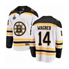 Youth Boston Bruins #14 Chris Wagner Authentic White Away Fanatics Branded Breakaway 2019 Stanley Cup Final Bound Hockey Jersey
