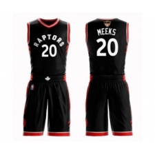 Men's Toronto Raptors #20 Jodie Meeks Swingman Black 2019 Basketball Finals Bound Suit Jersey Statement Edition