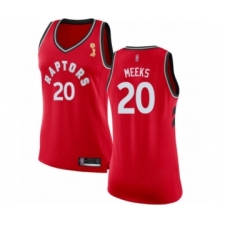 Women's Toronto Raptors #20 Jodie Meeks Swingman Red 2019 Basketball Finals Champions Jersey - Icon Edition