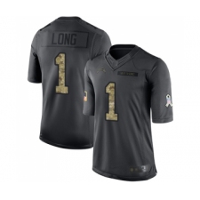 Men's Los Angeles Chargers #1 Ty Long Limited Black 2016 Salute to Service Football Jersey