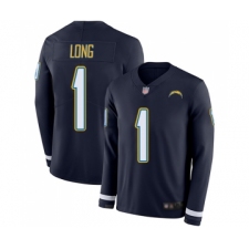Men's Los Angeles Chargers #1 Ty Long Limited Navy Blue Therma Long Sleeve Football Jersey