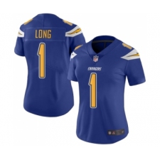 Women's Los Angeles Chargers #1 Ty Long Limited Electric Blue Rush Vapor Untouchable Football Jersey