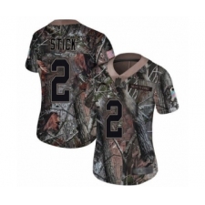 Women's Los Angeles Chargers #2 Easton Stick Limited Camo Rush Realtree Football Jersey
