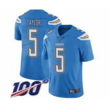 Men's Los Angeles Chargers #5 Tyrod Taylor Electric Blue Alternate Vapor Untouchable Limited Player 100th Season Football Jersey