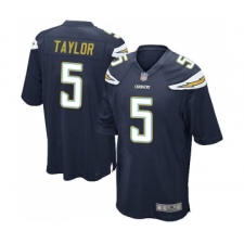 Men's Los Angeles Chargers #5 Tyrod Taylor Game Navy Blue Team Color Football Jersey