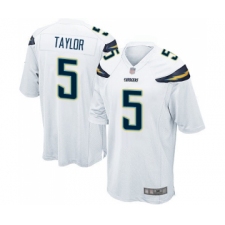 Men's Los Angeles Chargers #5 Tyrod Taylor Game White Football Jersey