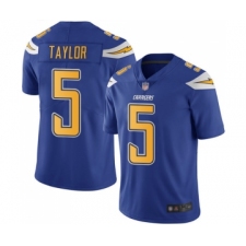 Men's Los Angeles Chargers #5 Tyrod Taylor Limited Electric Blue Rush Vapor Untouchable Football Jersey