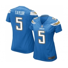 Women's Los Angeles Chargers #5 Tyrod Taylor Game Electric Blue Alternate Football Jersey