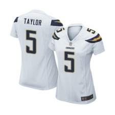 Women's Los Angeles Chargers #5 Tyrod Taylor Game White Football Jersey