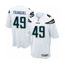 Men's Los Angeles Chargers #49 Drue Tranquill Game White Football Jersey