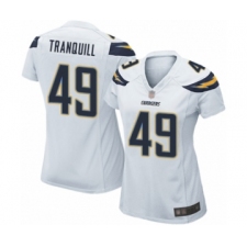 Women's Los Angeles Chargers #49 Drue Tranquill Game White Football Jersey