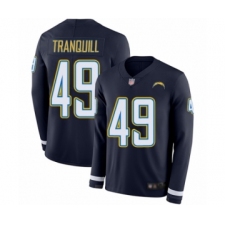 Youth Los Angeles Chargers #49 Drue Tranquill Limited Navy Blue Therma Long Sleeve Football Jersey
