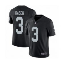 Men's Oakland Raiders #3 Drew Kaser Black Team Color Vapor Untouchable Limited Player Football Jersey
