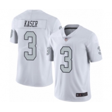Men's Oakland Raiders #3 Drew Kaser Elite White Rush Vapor Untouchable Football Jersey