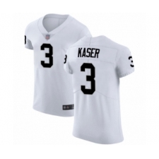 Men's Oakland Raiders #3 Drew Kaser White Vapor Untouchable Elite Player Football Jersey