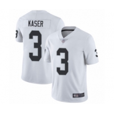 Men's Oakland Raiders #3 Drew Kaser White Vapor Untouchable Limited Player Football Jersey