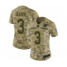 Women's Oakland Raiders #3 Drew Kaser Limited Camo 2018 Salute to Service Football Jersey