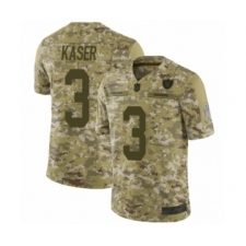 Youth Oakland Raiders #3 Drew Kaser Limited Camo 2018 Salute to Service Football Jersey