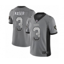 Youth Oakland Raiders #3 Drew Kaser Limited Gray Rush Drift Fashion Football Jersey