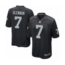Men's Oakland Raiders #7 Mike Glennon Game Black Team Color Football Jersey