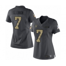 Women's Oakland Raiders #7 Mike Glennon Limited Black 2016 Salute to Service Football Jersey