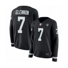 Women's Oakland Raiders #7 Mike Glennon Limited Black Therma Long Sleeve Football Jersey