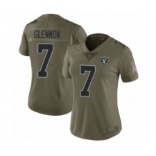 Women's Oakland Raiders #7 Mike Glennon Limited Olive 2017 Salute to Service Football Jersey