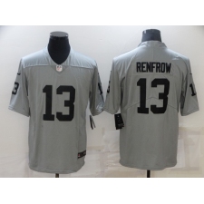 Men's Las Vegas Raiders #13 Hunter Renfrow Gray Nike Silver Inverted Legend Jersey