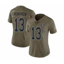 Women's Oakland Raiders #13 Hunter Renfrow Limited Olive 2017 Salute to Service Football Jersey