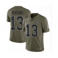 Youth Las Vegas Raiders #13 Hunter Renfrow Olive Stitched Football Limited 2017 Salute to Service Jersey
