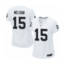 Women's Oakland Raiders #15 J. Nelson Game White Football Jersey