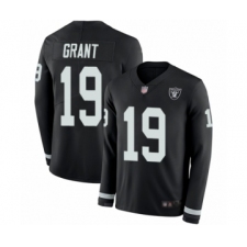 Men's Oakland Raiders #19 Ryan Grant Limited Black Therma Long Sleeve Football Jersey