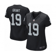 Women's Oakland Raiders #19 Ryan Grant Game Black Team Color Football Jersey