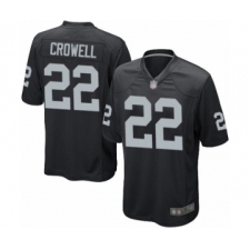 Men's Oakland Raiders #22 Isaiah Crowell Game Black Team Color Football Jersey