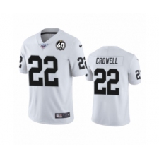 Men's Oakland Raiders #22 Isaiah Crowell White 60th Anniversary Vapor Untouchable Limited Player 100th Season Football Jersey
