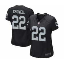 Women's Oakland Raiders #22 Isaiah Crowell Game Black Team Color Football Jersey