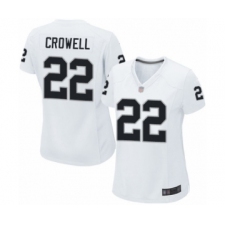 Women's Oakland Raiders #22 Isaiah Crowell Game White Football Jersey